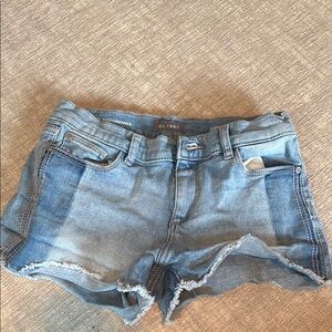 DL1961 Light Blue Frayed Denim Shorts